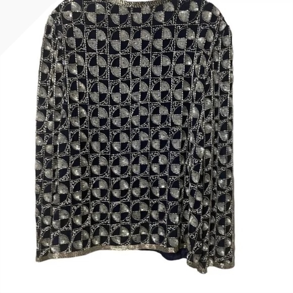 Vintage Nipon Night Evening Jacket Encrusted with Sparkling Sequins Beads, large - Picture 3 of 9